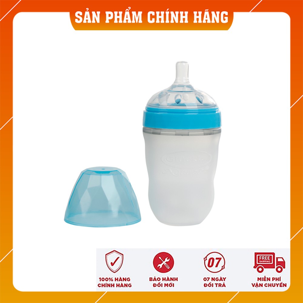 Núm ty chống đầy hơi cổ siêu rộng Gluck Baby cho bình sữa silicon kim cương MMD240