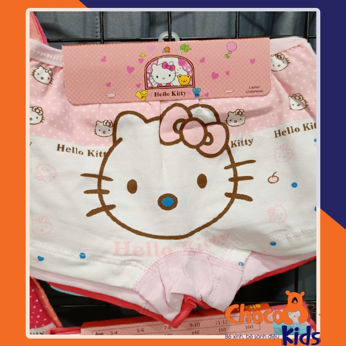 Combo 3 quần chip đùi cho bé gái Hello Kitty chất liệu kháng khuẩn hàng cao cấp quần lót bé gái mềm mát