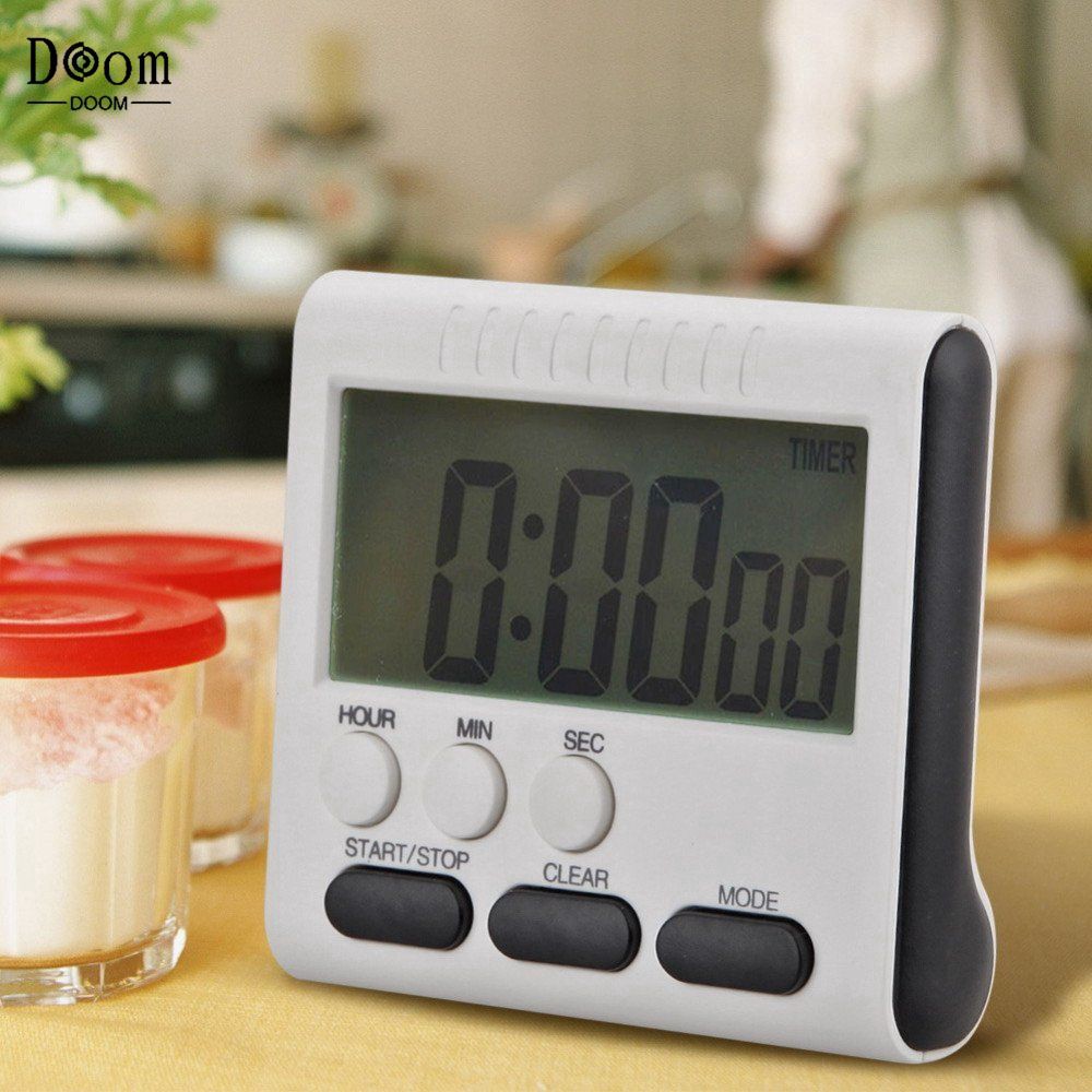 DỤNG CỤ PHA CHẾ, Đồng hồ hẹn giờ đa năng mini màn hình kỹ thuật số LCD có chức năng bấm giờ có từ tính âm báo lớn
