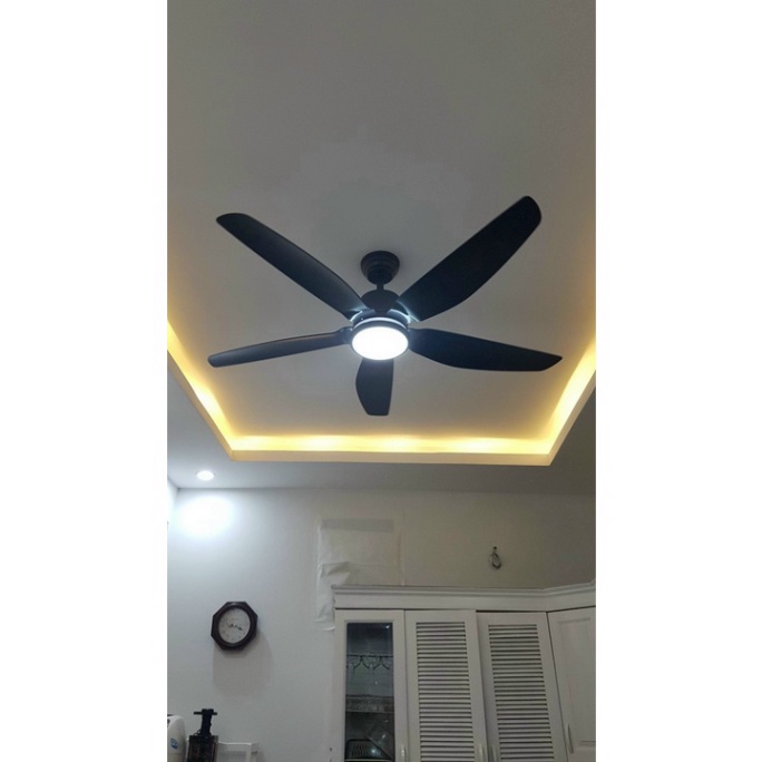 {BH 5 năm } Quạt trần đèn hiện đại động cơ DC lõi đồng, đèn led 3 màu AS, đảo chiều hút ẩm, điều khiển từ xa GER67 DT