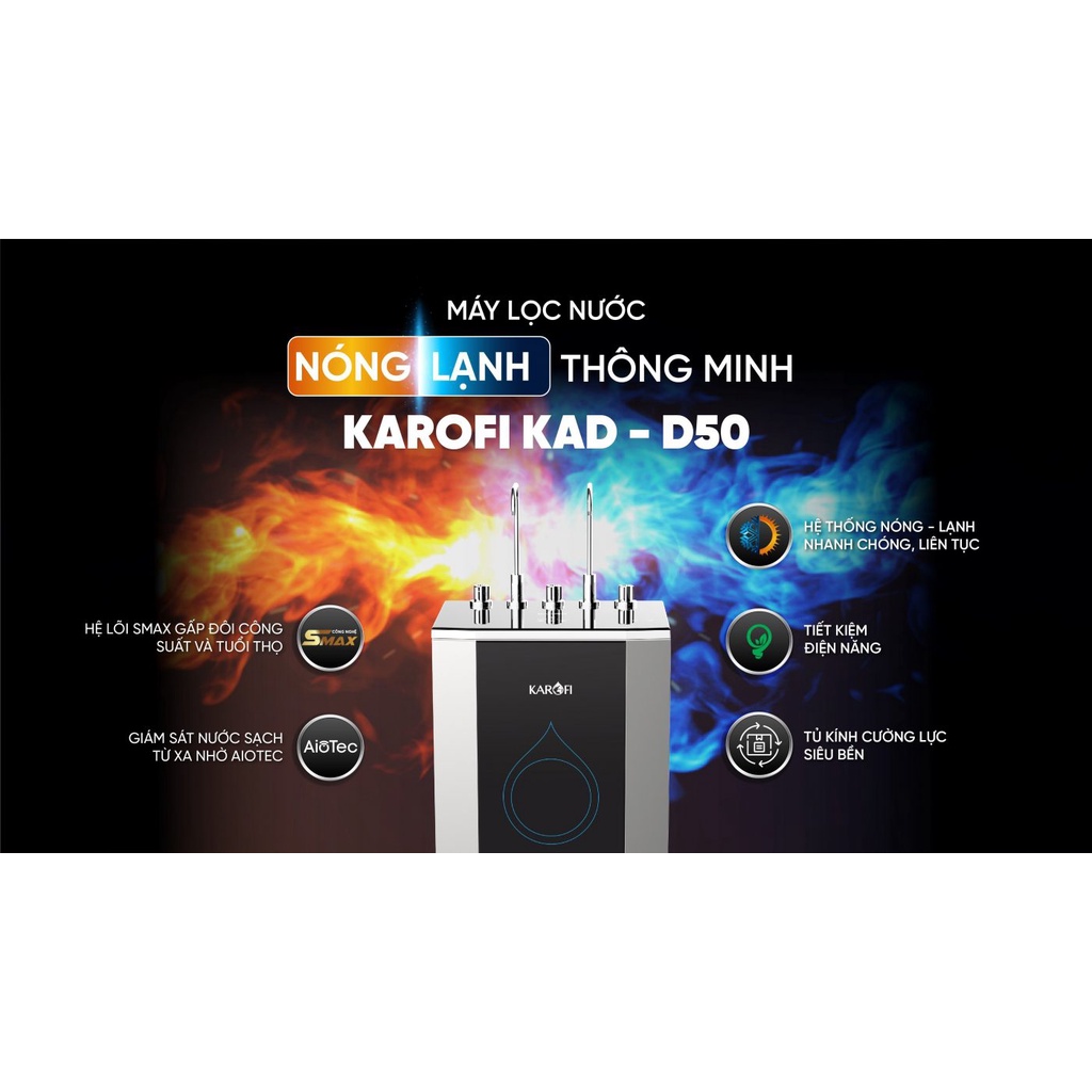 Máy Lọc Nước Nóng Lạnh Karofi KAD-D50 (Chính Hãng Bảo Hành 3 Năm Tại Nhà)