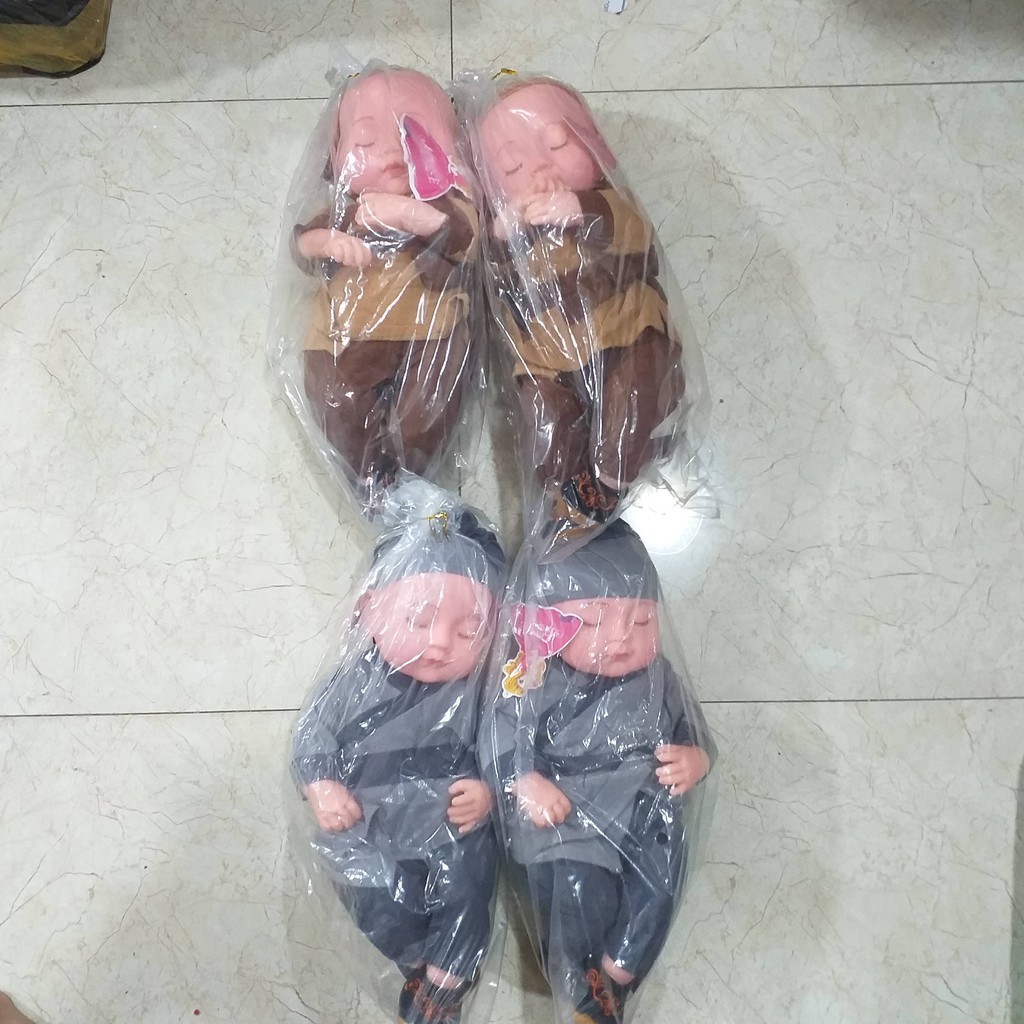 (tặng chuỗi hạt) Búp Bê Tái Sinh Tiểu Sư Phụ Đang Ngủ 50 cm Hát Nhạc Phật Giáo Boy Newborn Soft  Sleep 20 inch Doll