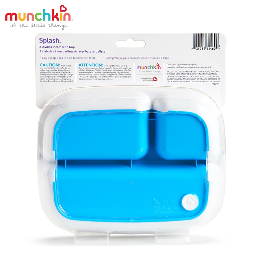 Bộ 2 Đĩa Chia Ngăn Chống Trượt Munchkin Hoa Kỳ - Jokids Store