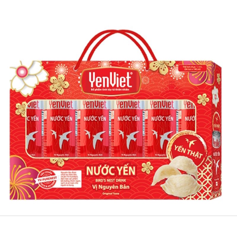 Nước yến lon Yến Việt  lốc 6 lon x 190ml hộp quà - 002