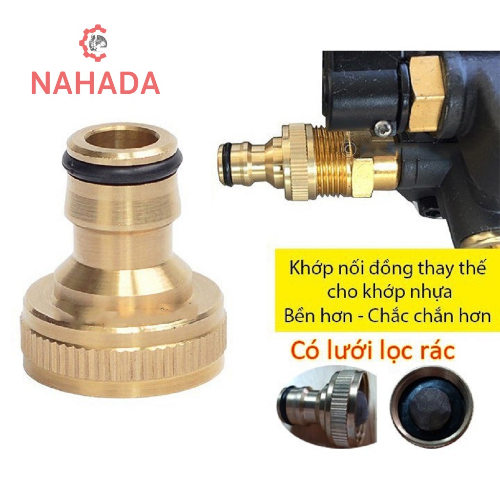 Khớp nối nhanh phụ kiện máy rửa xe bằng đồng đầu nối cút nối lọc rác máy rửa xe gia đình