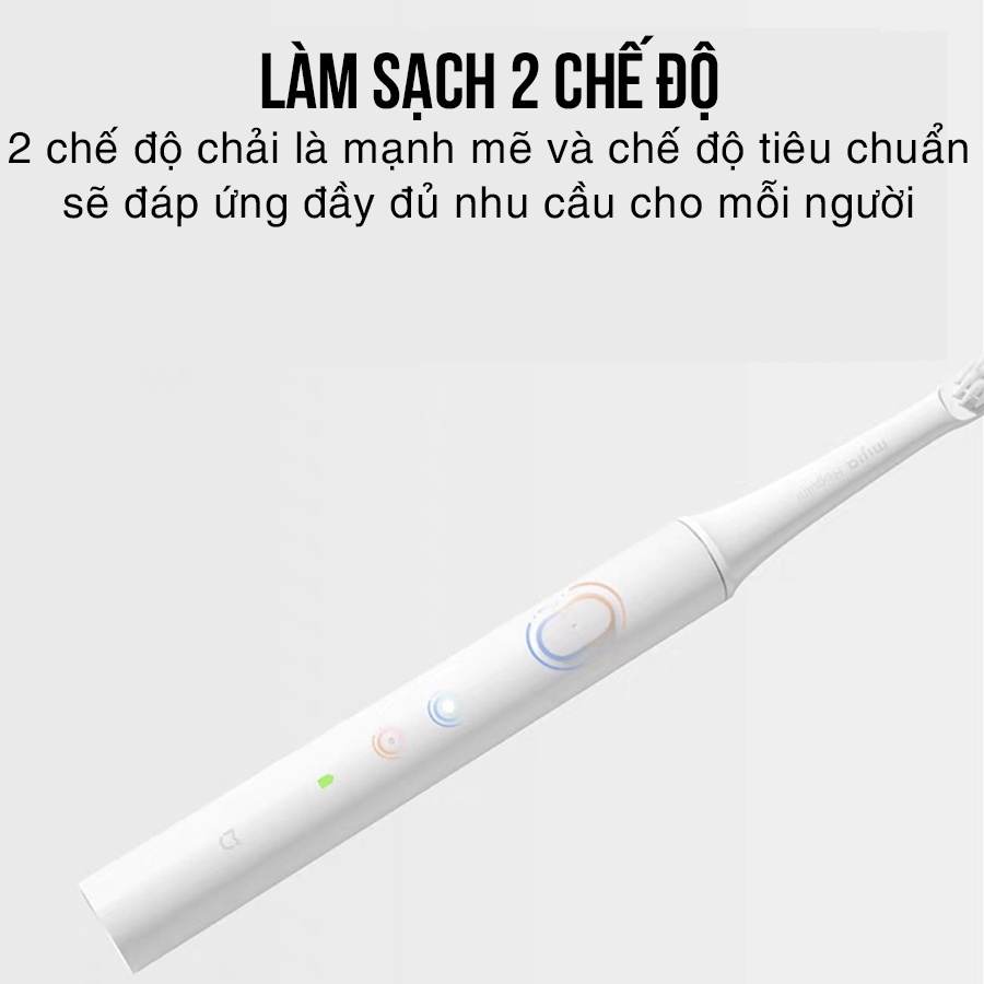 Bàn Chải Điện Xiaomi Mijia T100 Bàn Chải Đánh Răng Bảo Vệ Nướu, Pin Sạc, Kháng Nước Ipx7 Đầu Chải Siêu Mềm