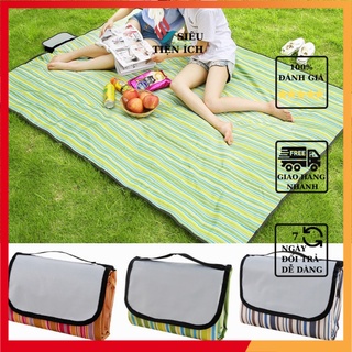Thảm dã ngoại, thảm picnic gấp gọn, thảm du lịch chống thấm nước họa tiết caro cao cấp