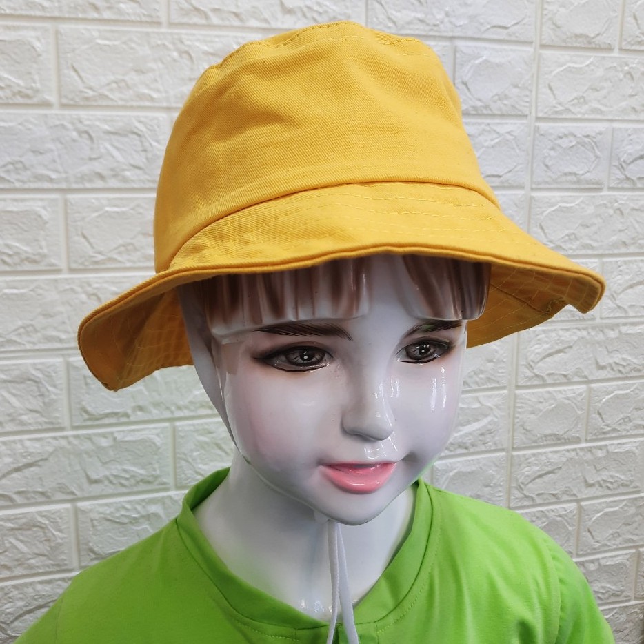 Nón Tai Bèo Trơn Màu Vàng Đồng Phục Trẻ Em Học Sinh Trường Học Du Lịch