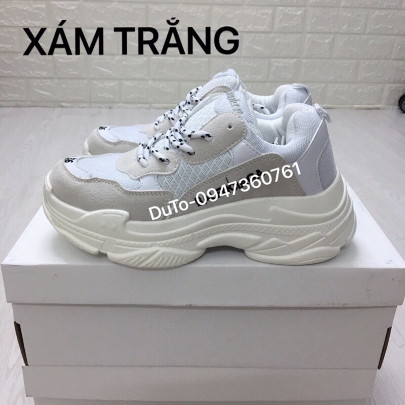 Giày thể thao triple s trắng xám size 36->44