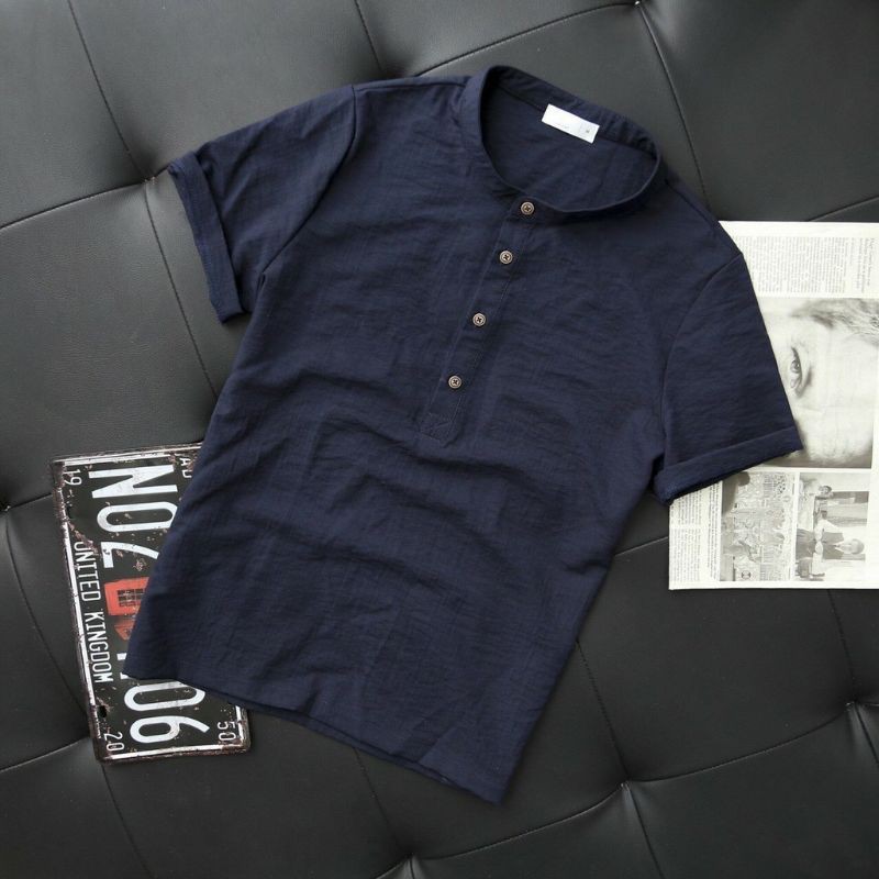 ÁO ĐŨI NAM CỘC TAY, CỔ TÀU HÀNG CAO CẤP | BigBuy360 - bigbuy360.vn