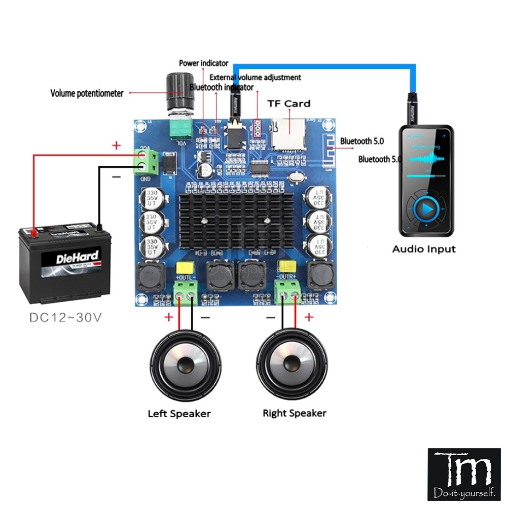 Mạch Loa Bluetooth 5.0 TDA7498 2*100W (XH-A105)