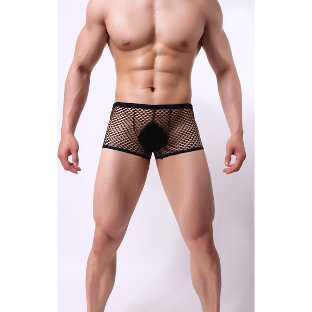 Quần lót nam boxer cao cấp chất liệu thun lưới, Quần sịp nam tam giác thun phối lưới co dãn 4 chiều - 888