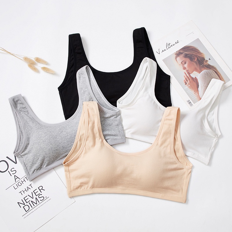 Áo Ngực Không Gọng Nữ Sinh Mút Vừa Phải Cotton Mềm Mại Thấm Hút Mồ Hôi