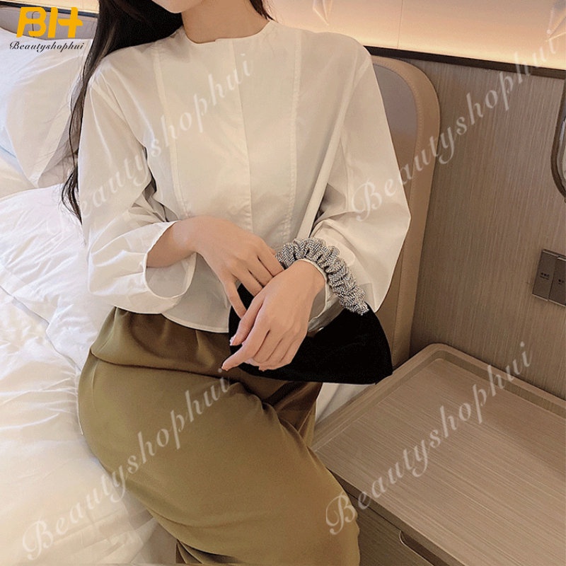 Túi Nhung Đen Xách Tay Đính Kim Cương Giả Thời Trang 2022 Cho Nữ