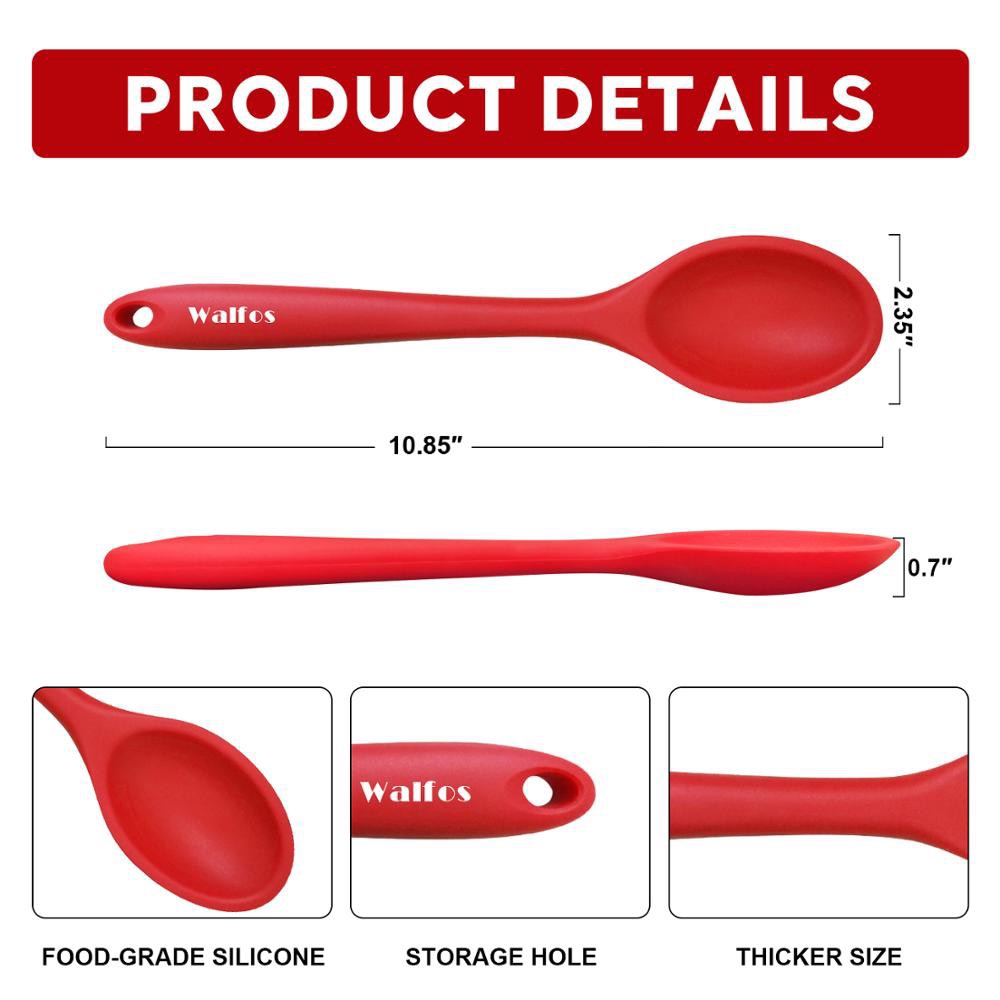 Muỗng silicone tay cầm dài Walfos 2 màu có sẵn