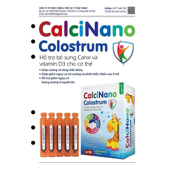 Cacinano Colostrum_Hỗ trợ bổ sung Calci và D3 cho trẻ em và người còi xương thiêu calci