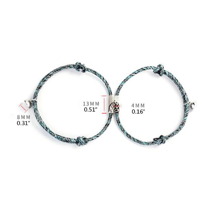 Set 2 vòng tay bện dây có nam châm cao cấp dành cho đôi tình nhân