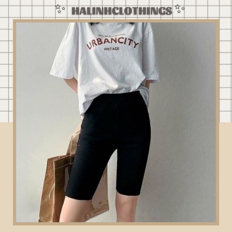 Quần legging nữ nâng mông lưng cạp cao vải thun dày dặn đùi ngố lửng ôm body bó mặc nhà tập gym yoga M01