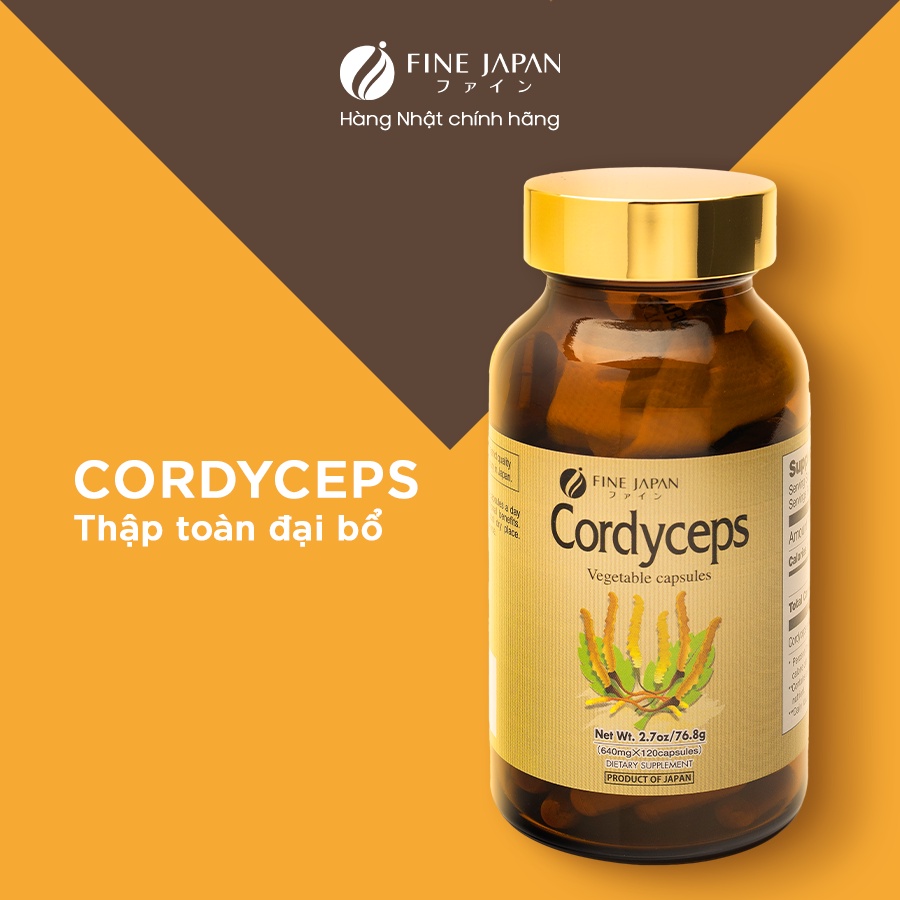 Viên Đông Trùng Hạ Thảo Nhật Bản, giúp Bổ Phổi, Tăng Sức Đề Kháng - Cordyceps FINE JAPAN (Hộp 120 Viên) - Thực phẩm chức năng sức khỏe | VitaminDep.com