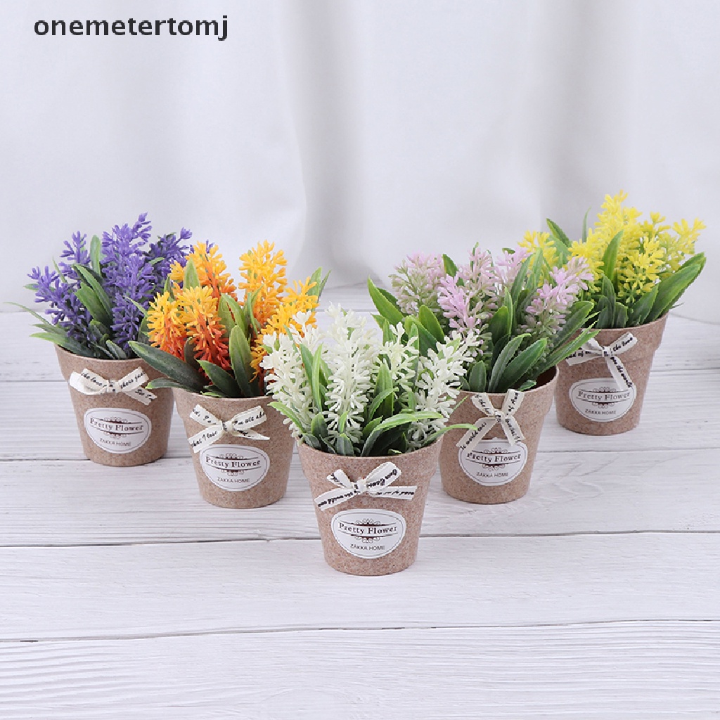 【onemetertomj】 Artificial Plant Decorative Flowers Fake Flowers Mini Potted Bonsai Green Plant .