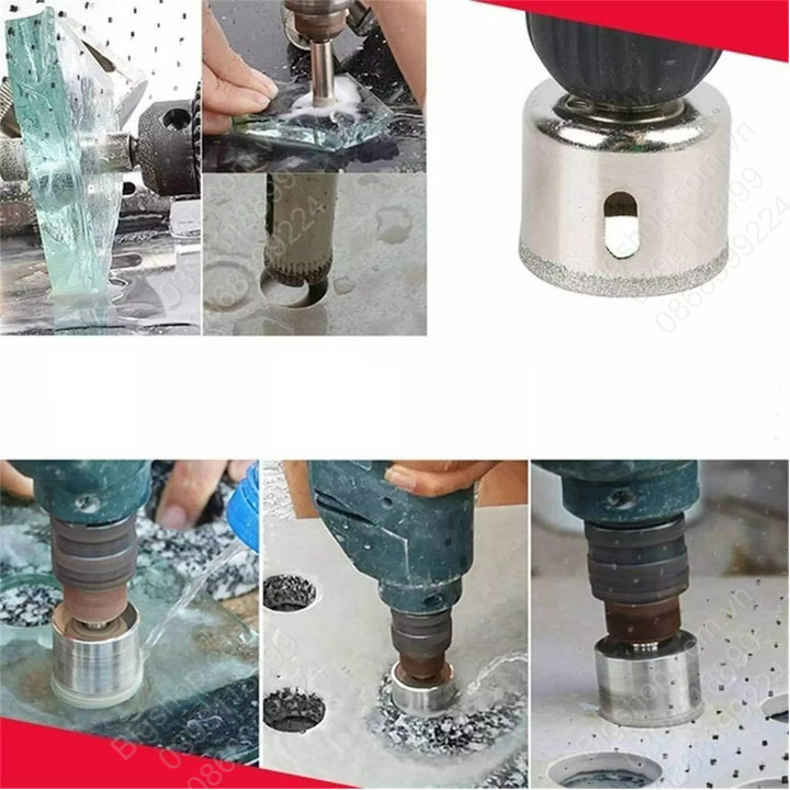 (Bigseller) Mũi khoan khoét lỗ gạch men, kính, gốm sứ đa năng, kích thước từ 45-120mm