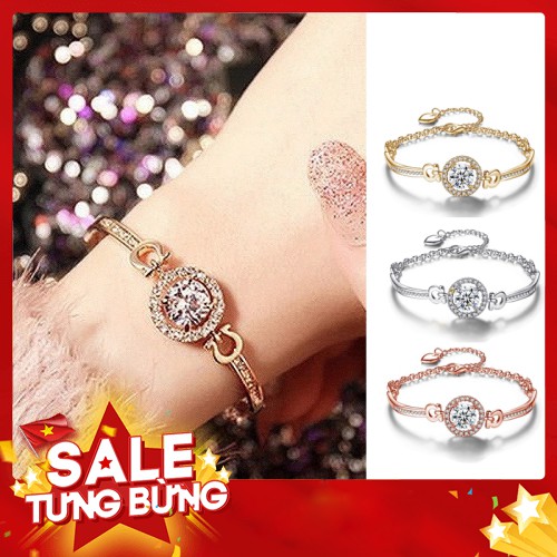 Vòng đeo tay màu vàng/bạc cá tính thanh lịch cho nữ - Hàng nhập khẩu