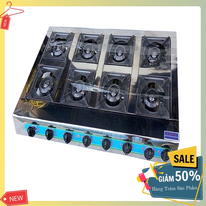 Bếp ga 8 họng công nghiệp, bếp gas 8 cửa làm bánh xèo, mỳ cay