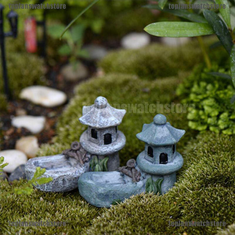 Mô Hình Tháp Ao mini Bằng Nhựa Resin Phong Cách retro Dùng Trang Trí DIY