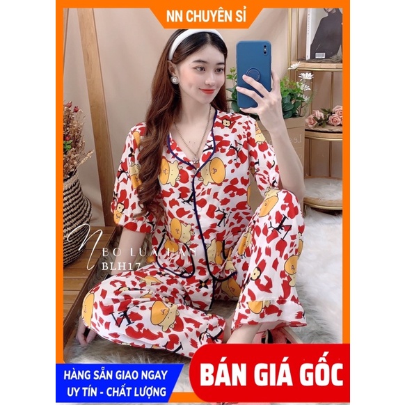 Đồ bộ mặc nhà ⚡ Đồ bộ nữ ⚡ Đồ bộ Kate⚡ Chất vải kate lụa mềm mịn họa tiết dễ thương BLH17