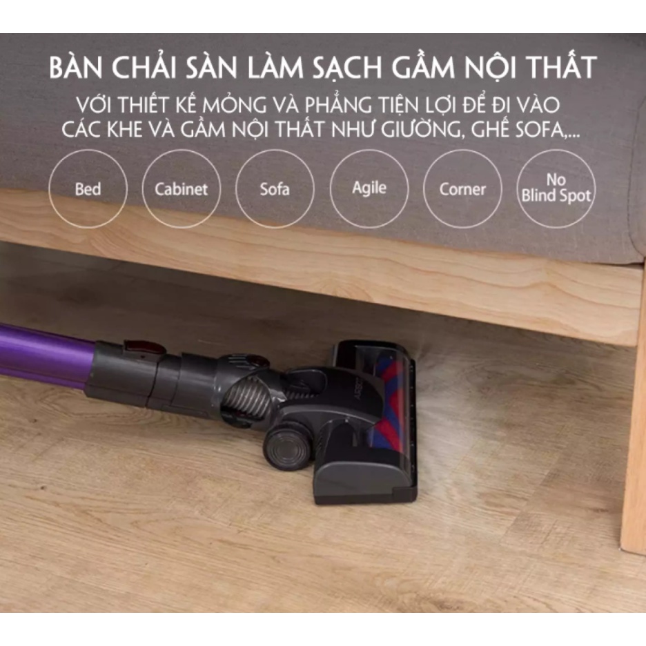 Máy hút bụi cầm tay gia đình đa năng Airbot iRoom 2.0 - Không dây, Công suất 130W, Lực hút mạnh 19 KPa làm sạch hiệu quả