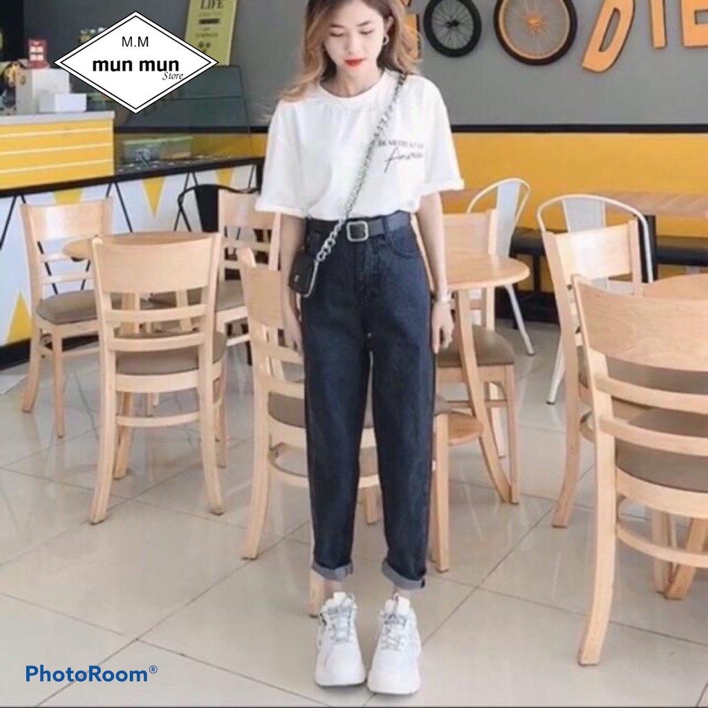 [𝑭𝒓𝒆𝒆 𝑺𝒉𝒊𝒑]Quần jeans baggy nữ MunMunStore jean bò ống suông, rộng style hàn Quốc hit hot 2021 99