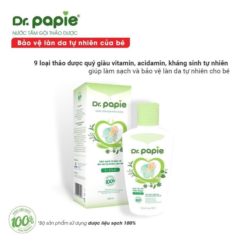 Nước tắm thảo dược Dr Papie 230ml