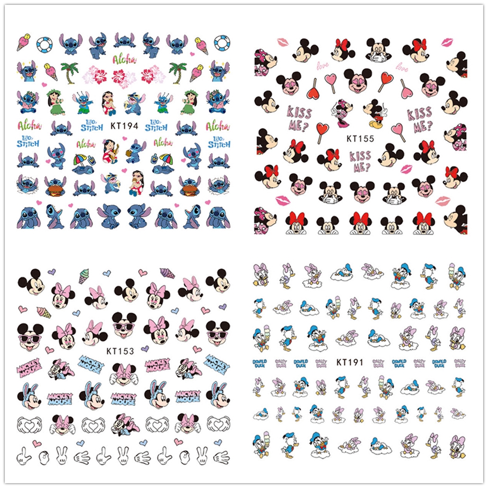 Sticker in họa tiết hoạt hình 3D dùng cho trang trí móng tay DIY xinh xắn