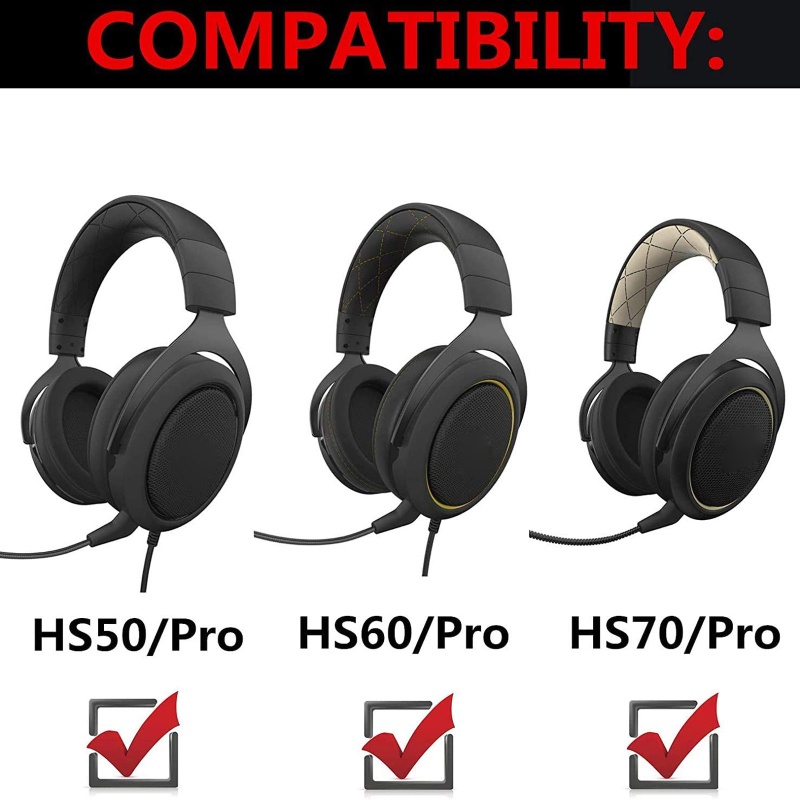 Đệm Tai Bằng Chất Liệu Bọt Biển Và Da Dành Cho Tai Nghe Corsair HS50 pro