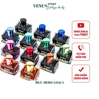 [CHÍNH HÃNG] Mực Hero đủ màu không caron 40ml màu sắc tươi mắt, không lắng cặn, không nhòe mực