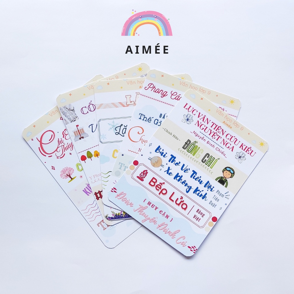 Sticker ngữ văn 9, tiêu đề văn học 9 ( Set 5 tấm sticker) | AIMÉE