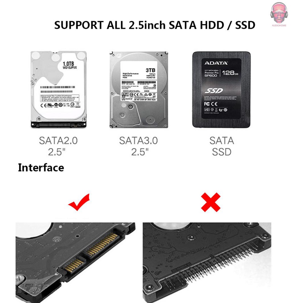 Hộp Đựng Ổ Cứng Ngoài A2Do Usb 3.0 Trong Suốt Chuyển Đổi Usb 3.0 Micro Sang Sata | BigBuy360 - bigbuy360.vn