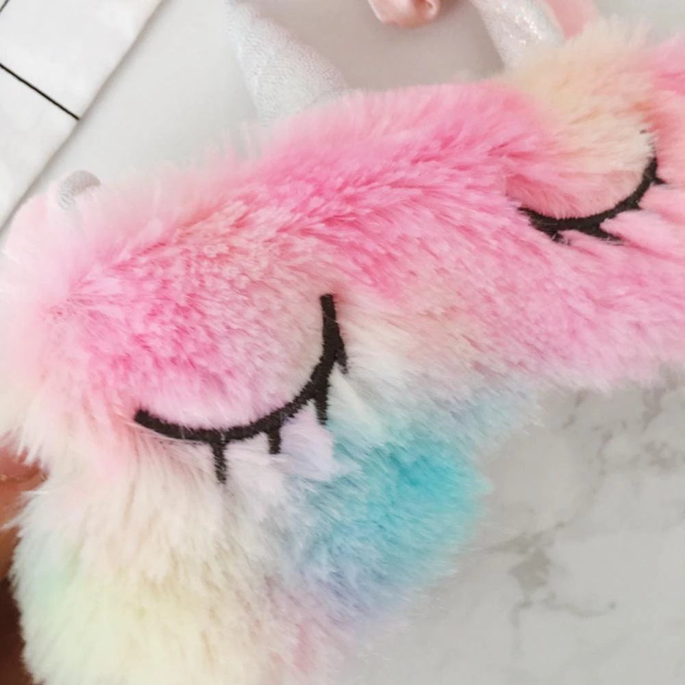 Dễ Thương (Hàng Mới Về) Bịt Mắt Ngủ Hình Kỳ Lân Nhồi Bông Mềm Mại Nhiều Màu Sắc