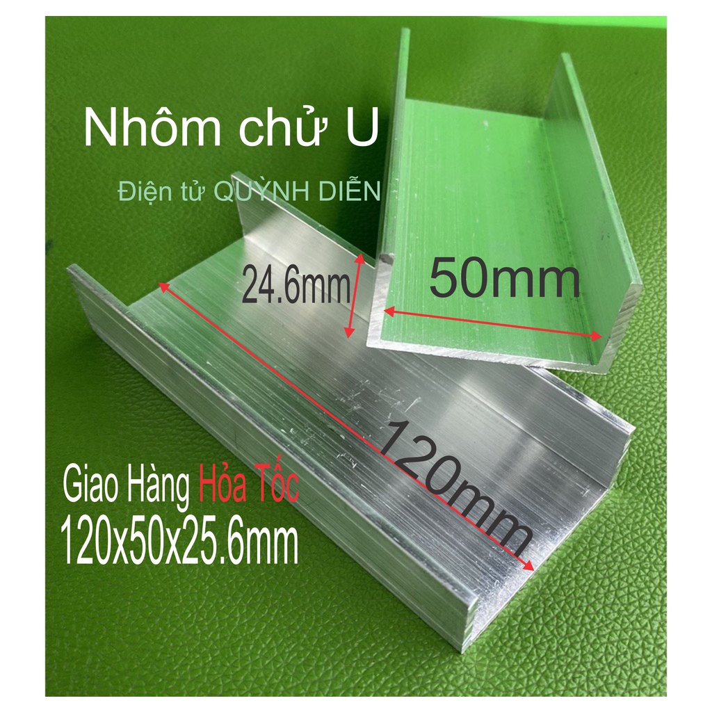 Combo 50 miếng Nhôm tản nhiệt chử U - linh kiện điện tử QUỲNH DIỄN