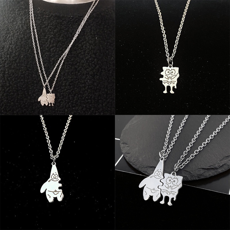 Vòng Cổ Kim Loại Hình Spongebob Và Patrick