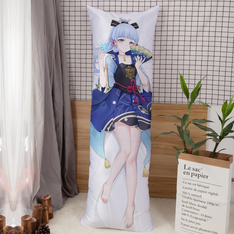 Vỏ gối dài dakimakura in hình nhân vật Kamisato Ayaka trong game Genshin Impact