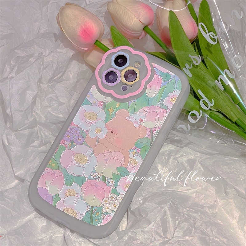Hoạt Hình Ốp Điện Thoại Dẻo Họa Tiết Hoa Xinh Xắn Cho iphone 13 12 11 Pro Max X XR XS Max 7 8 Plus