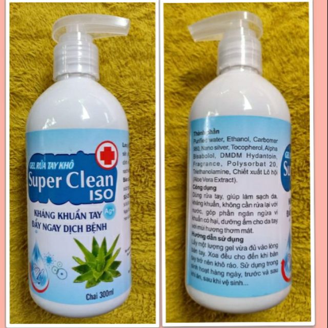 GEL Rửa Tay Khô Cao Cấp Diệt Khuẩn Crona Dưỡng Da Super Clean ISO 300ml | BigBuy360 - bigbuy360.vn