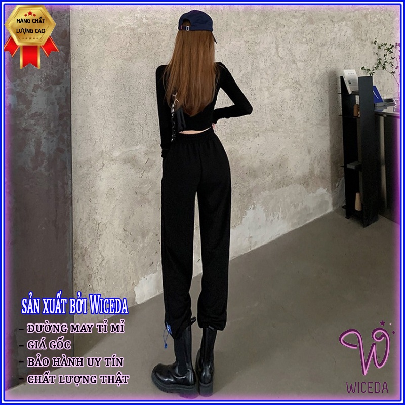 Áo croptop tay dài khoét ngực dây rút eo ôm body đẹp , ao thun kiểu nữ xinh chất cotton mềm mịn 2 màu đen trắng Wiceda 1