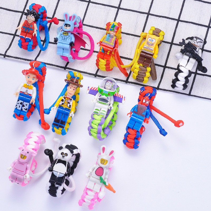 Vòng Tay Paracord Minifigures các Nhân Vật Iron Man, Spiderman, Captain, Batman - VTSP01