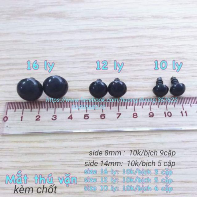 Mắt thú kèm chốt nhựa