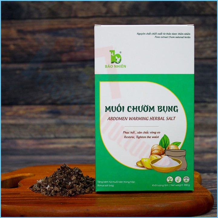 [CHÍNH HÃNG] Bảo Nhiên Muối Chườm Bụng Săn Bụng Giảm Eo Mờ Rạn Hộp 850Gr | Cuahangtructuyen.vn