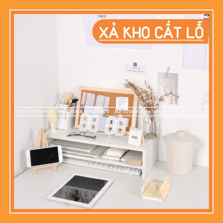 KỆ ĐỂ SÁCH - KỆ MÁY TÍNH - DECOR LẮP GHÉP - 2 TẦNG