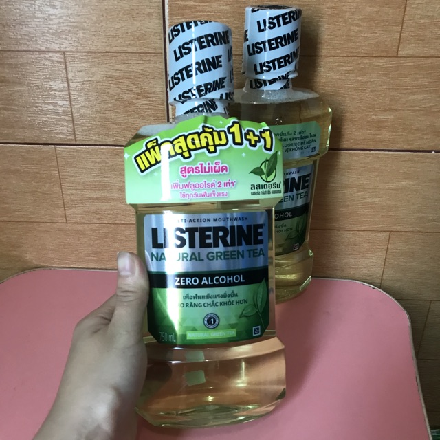 Combo 2 Nước Súc Miệng Trà Xanh Listerine Natural Green Tea 750ml-Thái Lan