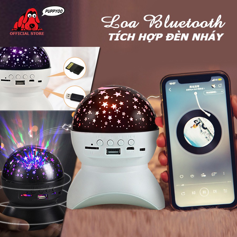 Loa bluetooth đèn led đa chế độ nhấp nháy kết nối bluetooth 4.0 hỗ trợ thẻ nhớ nghe nhạc cực đỉnh